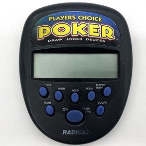 Vtg Radica Black Players Choice Poker Draw Joker Deuces Handheld Electronic Game